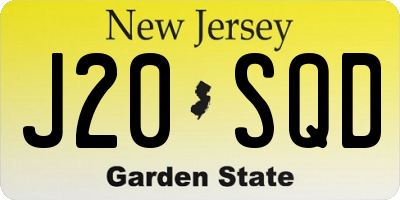 NJ license plate J20SQD