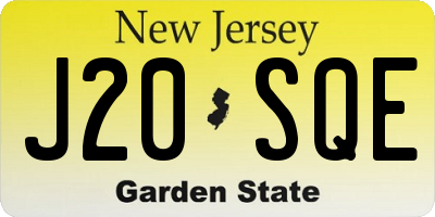 NJ license plate J20SQE