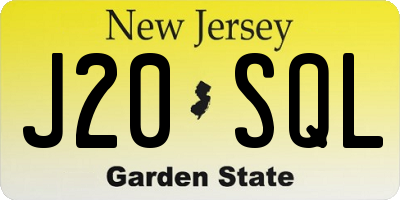 NJ license plate J20SQL