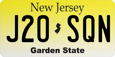 NJ license plate J20SQN