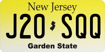 NJ license plate J20SQQ