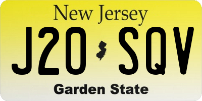 NJ license plate J20SQV