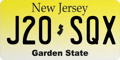 NJ license plate J20SQX