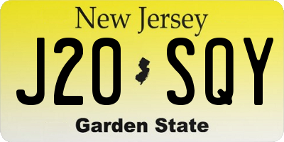 NJ license plate J20SQY
