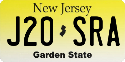 NJ license plate J20SRA