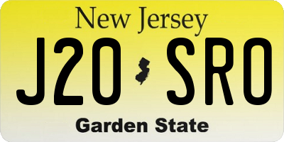 NJ license plate J20SRO