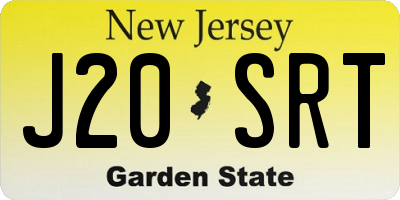 NJ license plate J20SRT