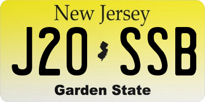 NJ license plate J20SSB