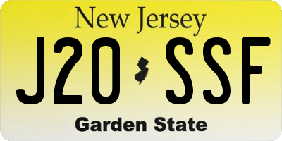 NJ license plate J20SSF