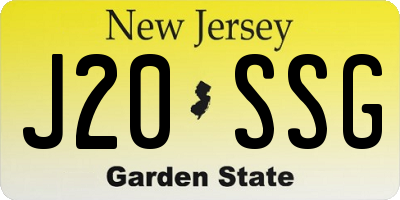 NJ license plate J20SSG