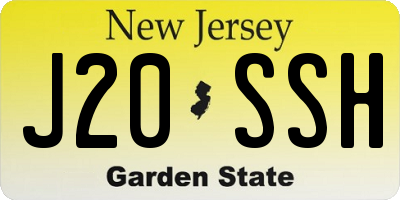 NJ license plate J20SSH