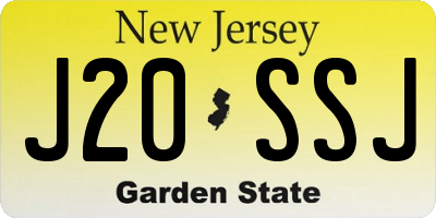 NJ license plate J20SSJ