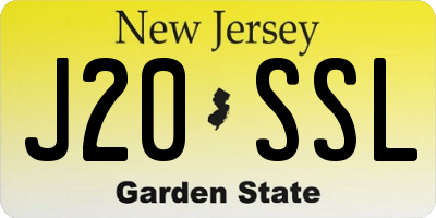 NJ license plate J20SSL