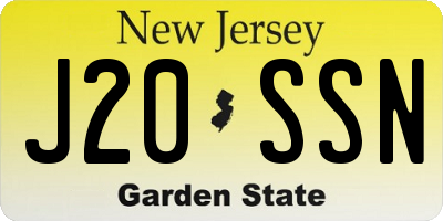 NJ license plate J20SSN