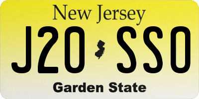 NJ license plate J20SSO