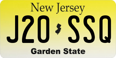 NJ license plate J20SSQ
