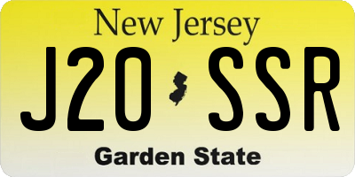 NJ license plate J20SSR