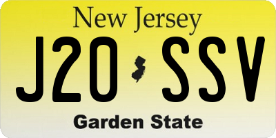 NJ license plate J20SSV