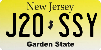 NJ license plate J20SSY