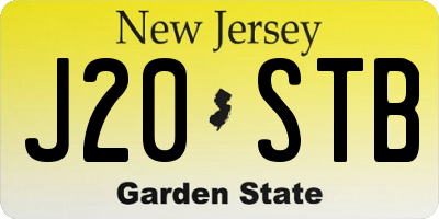 NJ license plate J20STB