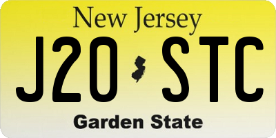 NJ license plate J20STC