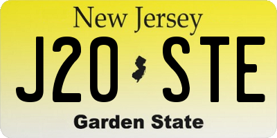 NJ license plate J20STE