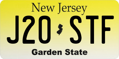 NJ license plate J20STF