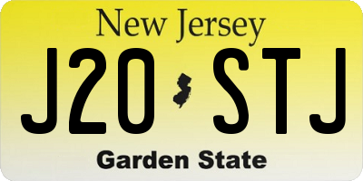 NJ license plate J20STJ