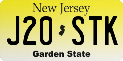 NJ license plate J20STK