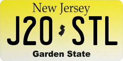 NJ license plate J20STL