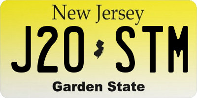 NJ license plate J20STM