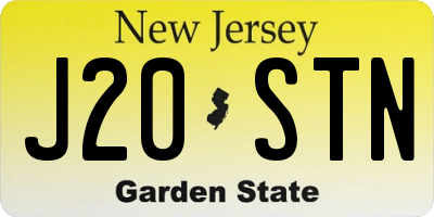 NJ license plate J20STN