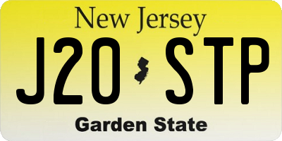 NJ license plate J20STP