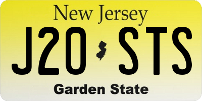NJ license plate J20STS