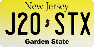 NJ license plate J20STX