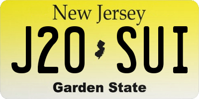 NJ license plate J20SUI