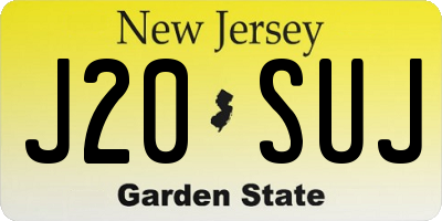 NJ license plate J20SUJ
