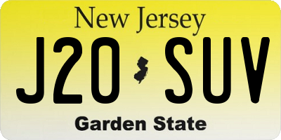 NJ license plate J20SUV
