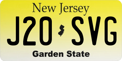 NJ license plate J20SVG