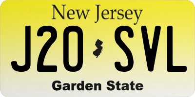 NJ license plate J20SVL