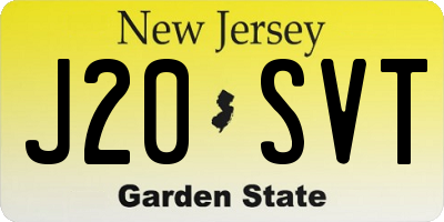 NJ license plate J20SVT