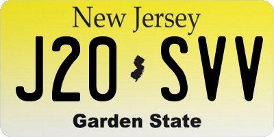 NJ license plate J20SVV