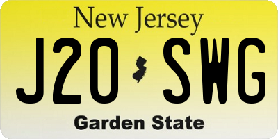 NJ license plate J20SWG