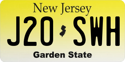 NJ license plate J20SWH