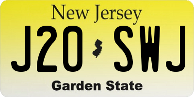 NJ license plate J20SWJ