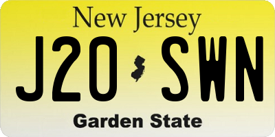 NJ license plate J20SWN