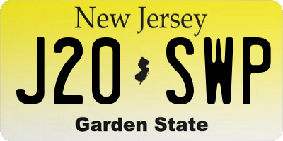 NJ license plate J20SWP