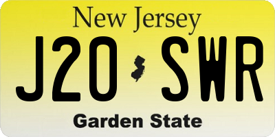 NJ license plate J20SWR