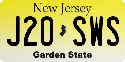NJ license plate J20SWS