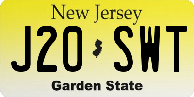 NJ license plate J20SWT